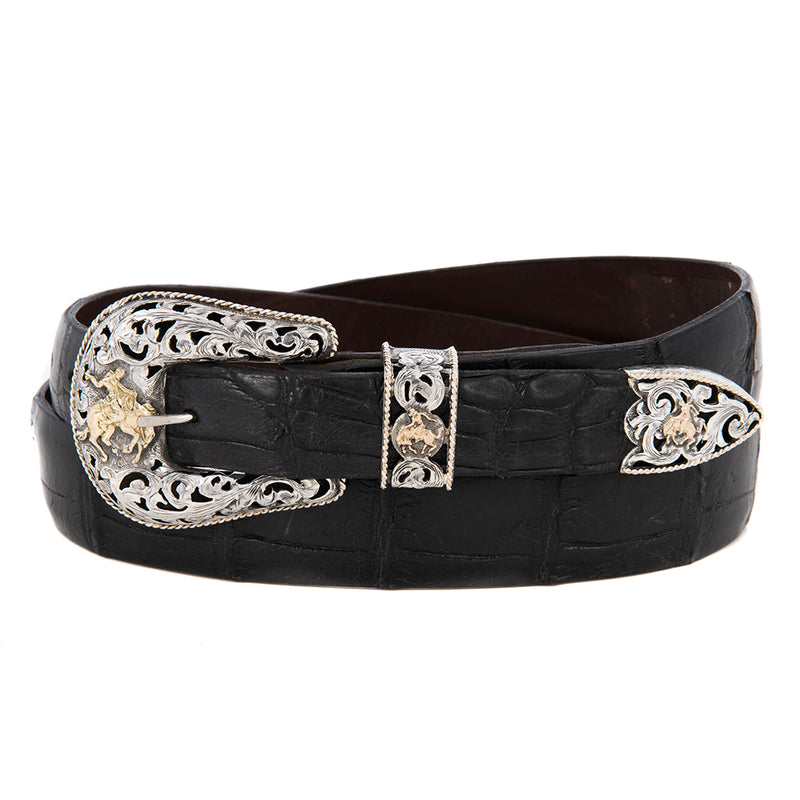 Clive 14K Gold Bronc Buckle Set