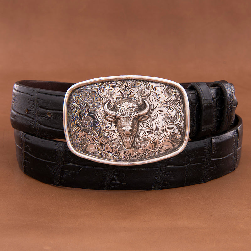 Colt Western Buckle with Bison Head