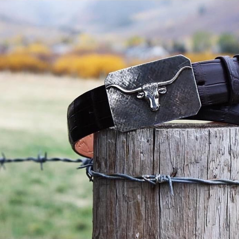 Mesa Crosshatch Buckle with Steer