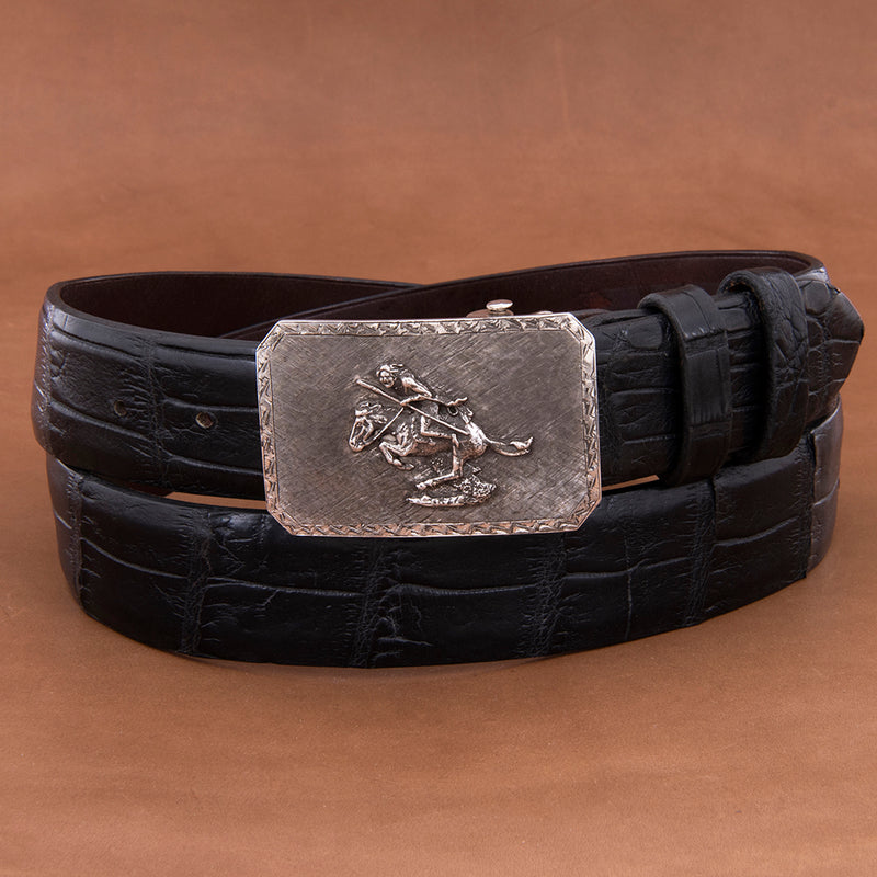 Mesa Crosshatch Buckle with Cheyenne and Saw Tooth Border