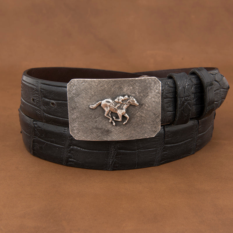 Mesa Crosshatch Buckle with Race Horse
