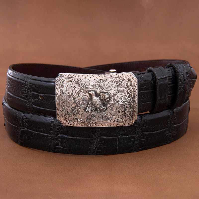 SST Mesa Engraved Buckle w/Quail Saw Tooth Border