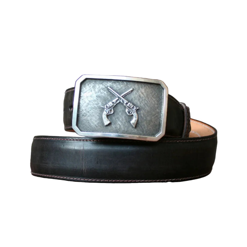 RIDGE CROSSHATCH BUCKLE WITH PISTOLS