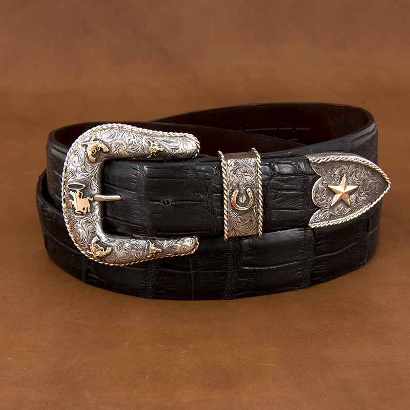 Wild West Buckle Set With 14K Gold