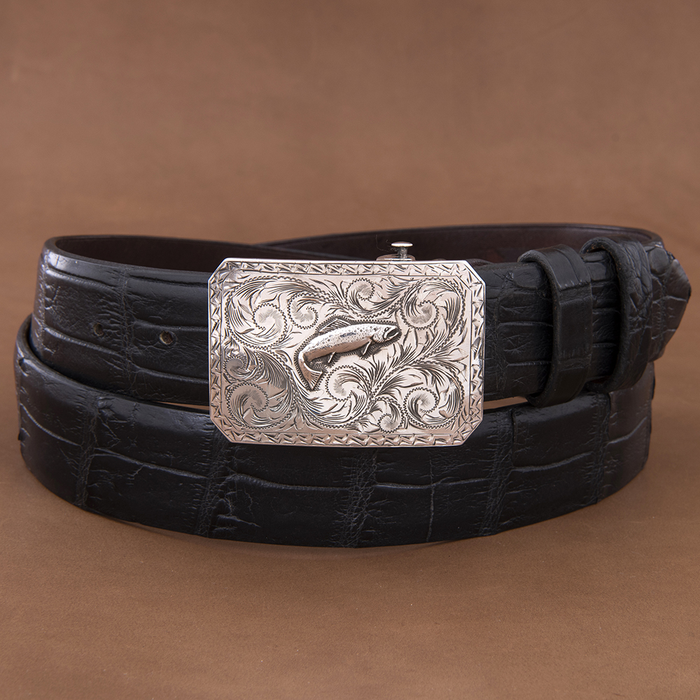 Mesa Trout Western Buckle with Saw Tooth Border 