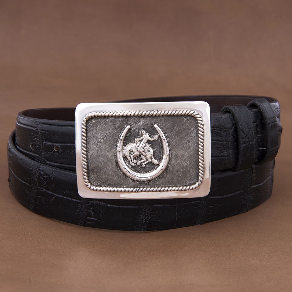 Gabe Bronc and Horseshoe Crosshatch Buckle