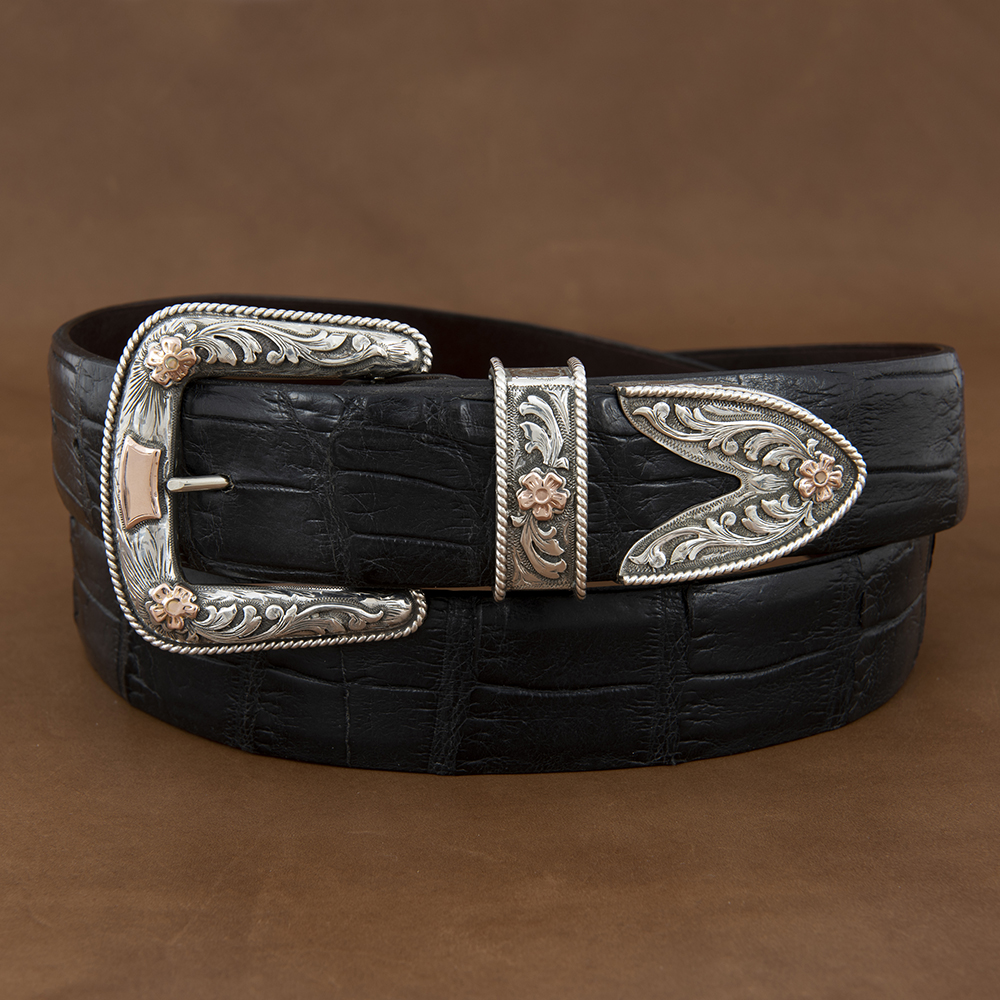 SUNSET TRAILS PAXTON BUCKLE SET W/ 14 K ROSE GOLD
