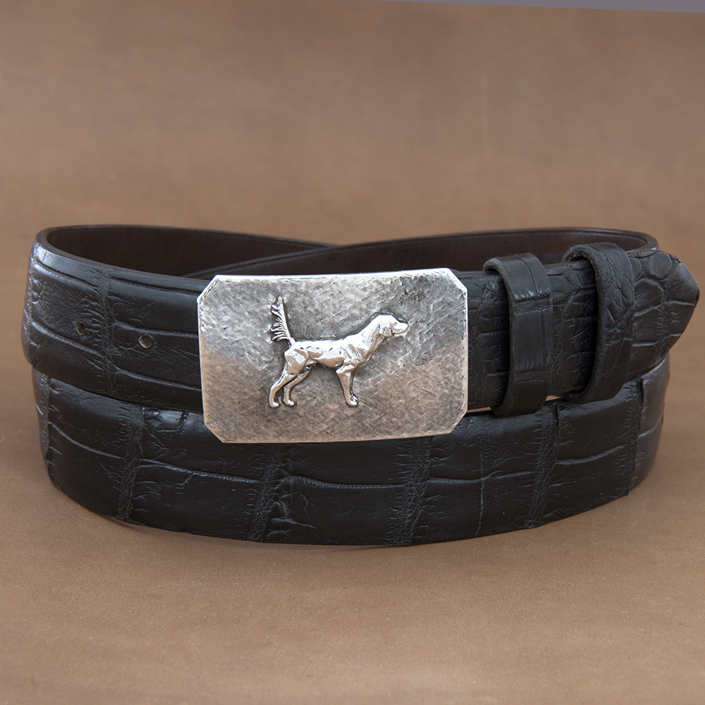 Plain Hunting Dog Crosshatch Buckle