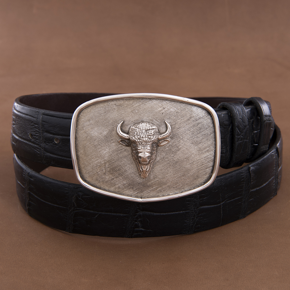 Colt Bison Head Crosshatch Buckle
