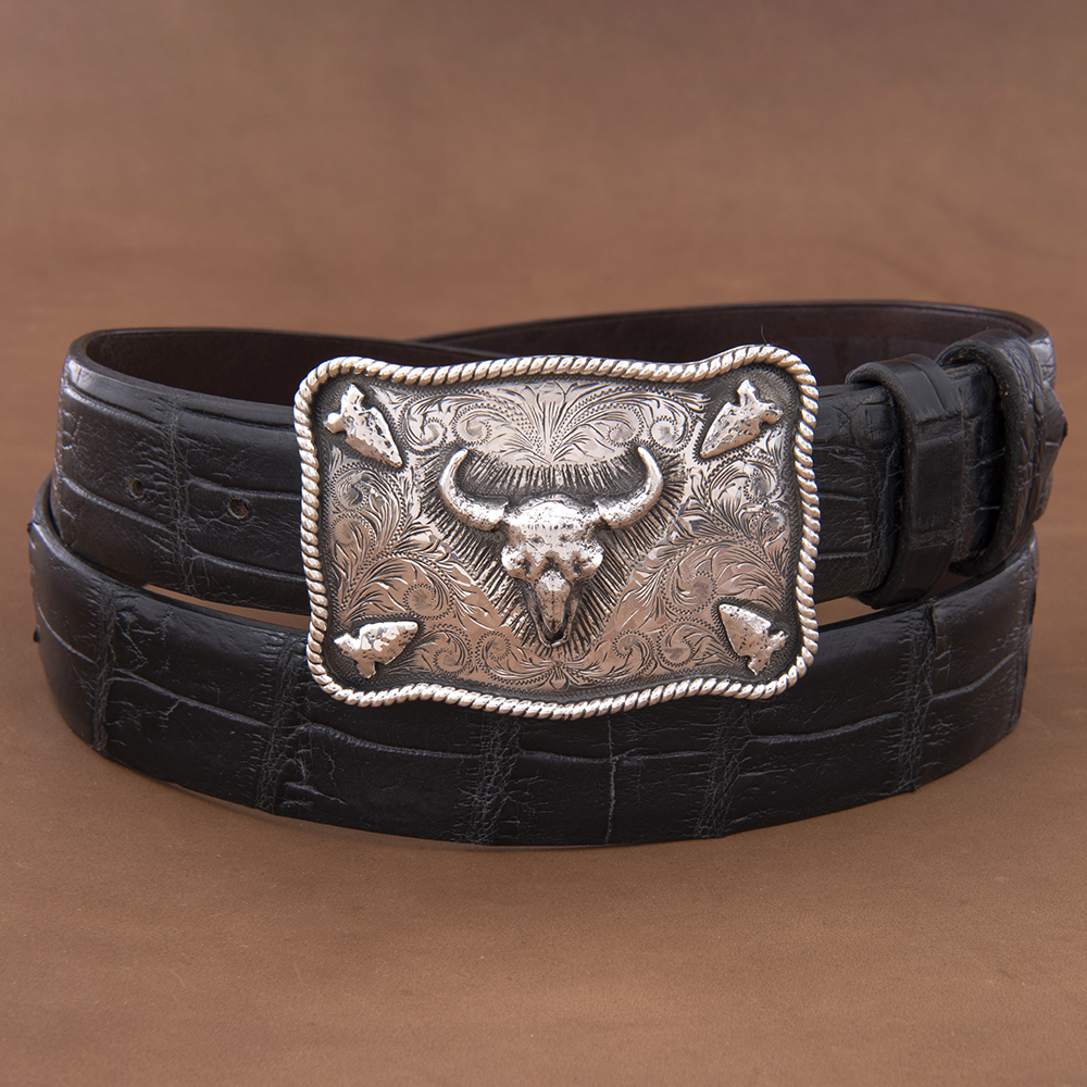 Henry Mountain Arrowhead Skull Western Buckle