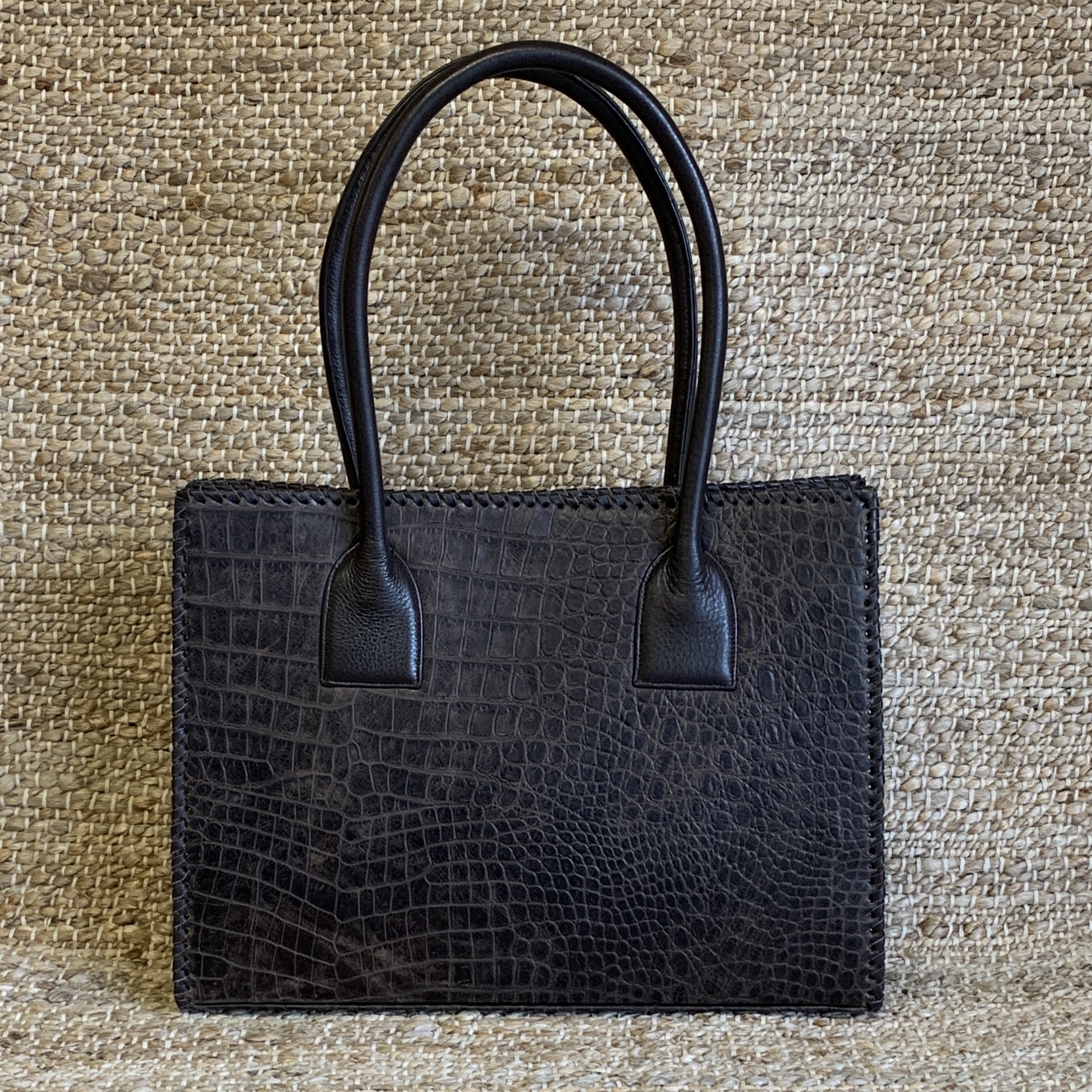CROCO BROWN HANDBAG