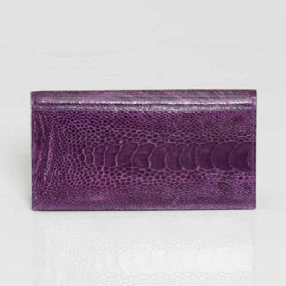 LADIES PREMIER PURPLE OSTRICH WALLET