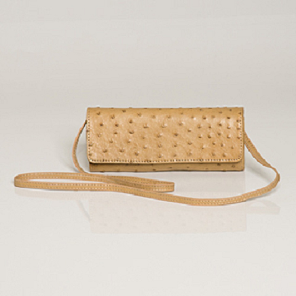 ANGELINA OSTRICH IVORY CLUTCH
