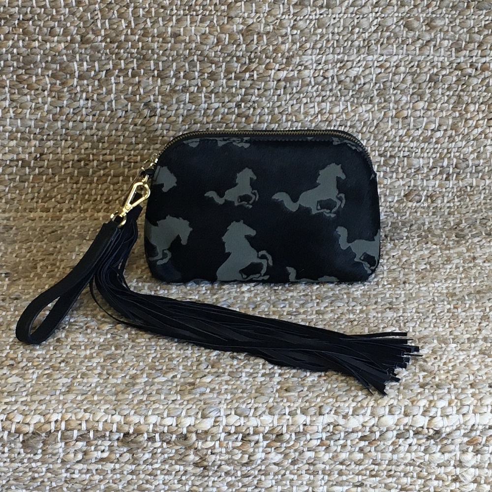 BLACK TASSEL POUCH GIDDYUP HANDBAG
