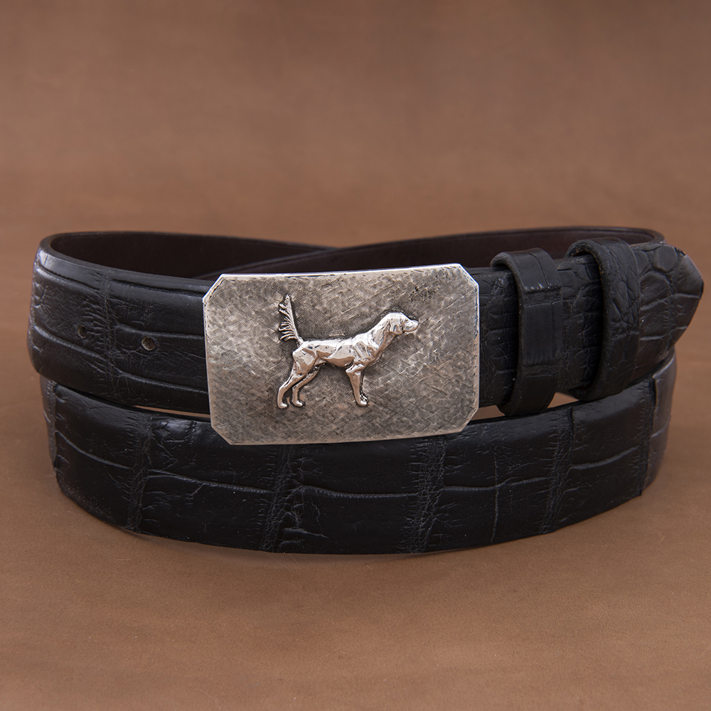Plain Hunting Dog Crosshatch Buckle