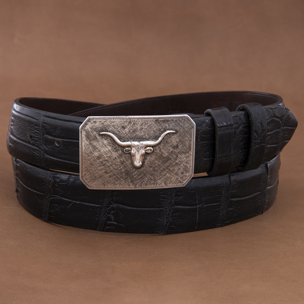 Plain Steer Crosshatch Buckle