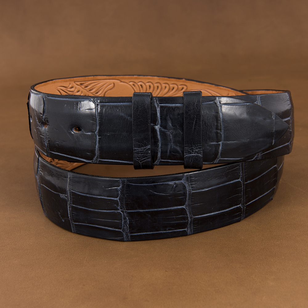 Navy Alligator 1 1/2" Belt