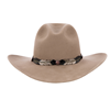 Brown and Bone Beaded feather Hat Band