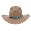 Wide Beaded Turquoise and Grey Feather Hat Band