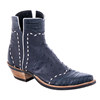 Ladies Navy Ostrich Caiman Tipped Short Cowboy Boots