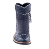 Ladies Navy Ostrich Caiman Tipped Short Cowboy Boots