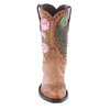 Ladies Hand Tooled Floral Smooth Ostrich Cowboy Boots