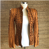 LADIES COGNAC LAMB W/STUDS FULL LACE WORK