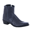 Ladies Navy Blue Full Quill Ostrich Short Boots