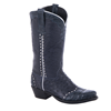 Ladies 13" Navy Full Quill Ostrich and Caiman Cowboy Boots