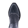 Ladies 13" Navy Full Quill Ostrich and Caiman Cowboy Boots