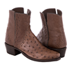 Ladies Cognac Shorty Full Quill Ostrich Boot
