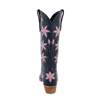 Ladies Navy Blue and Pink Pinwheel Floral Cowboy Boot