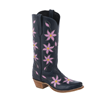 Ladies Navy Blue and Pink Pinwheel Floral Cowboy Boot