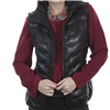 LADIES BLACK RIBBED LEATHER VEST