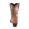 Ladies Hand Tooled Floral Smooth Ostrich Cowboy Boots