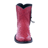 Ladies Red Full Quill Ostrich Buckstitch Short Boots Mini Vi