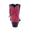 Ladies Red Full Quill Ostrich Buckstitch Short Boots Mini Vi