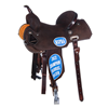 Burns Barrel Racer Saddle, Chocolate Rough Out, No Tooling