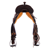 Chocolate RO Sunny D Snake Border Round Barrel Saddle