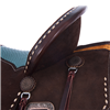 Chocolate RO Turquoise Python Buckstitch Notch Barrel Saddle