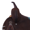 Chocolate RO Turquoise Python Buckstitch Notch Barrel Saddle
