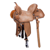 Russet RO Diamond 1/2 Diamond Border Notched Barrel Saddle