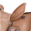 Russet RO Diamond 1/2 Diamond Border Notched Barrel Saddle