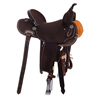 Chocolate RO Full Natural Buckstitch Round Barrel Saddle