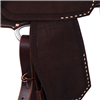 Burns Chocolate RO Barrel Saddle- Notched- Rope Border Natural Buckstitch Corners