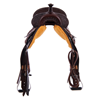 Chocolate 1/2 Breed Waffle and Julya Notched Barrel Saddle