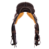 Chocolate RO Barrel Saddle-Semi Square- White Buck Stitch- Standard Binding