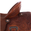 Chestnut 1/2 Breed Sunburst Floral Notched Barrel Saddle