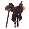 Chocolate 1/2 Breed Basket MW Floral Notched Barrel Saddle
