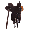 Chocolate RO Full Quilt and MW Floral Round Barrel Saddle